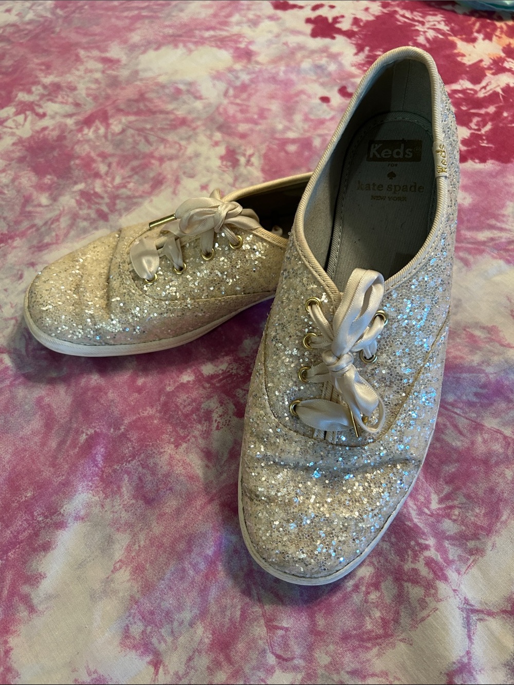 Kate Spade keds cream glitter size 7